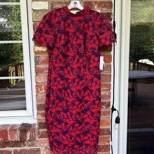 Trina Turk Stand Up Collar Floral Lace Sheath Dress 6 NWT